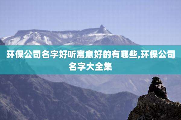 环保公司名字好听寓意好的有哪些,环保公司名字大全集