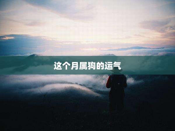 这个月属狗的运气