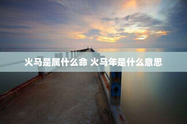 火马是属什么命 火马年是什么意思