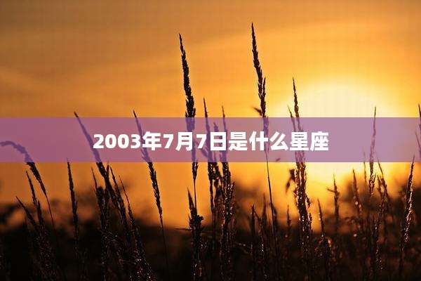 2003年7月7日是什么星座
