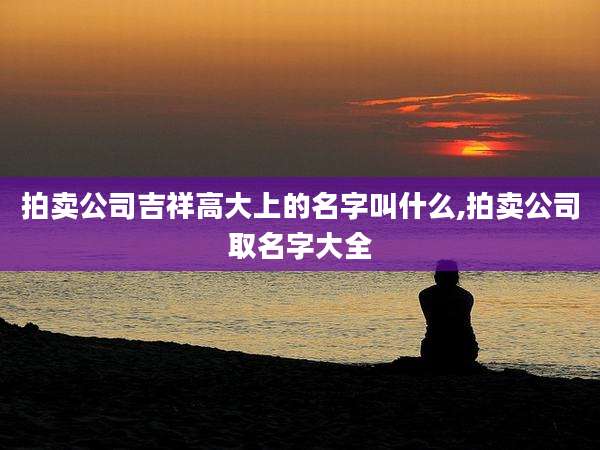 拍卖公司吉祥高大上的名字叫什么,拍卖公司取名字大全