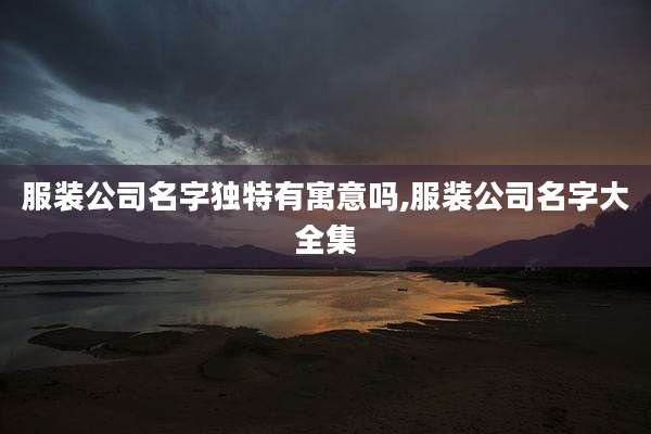 服装公司名字独特有寓意吗,服装公司名字大全集