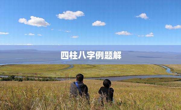 四柱八字例题解