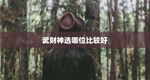 武财神选哪位比较好
