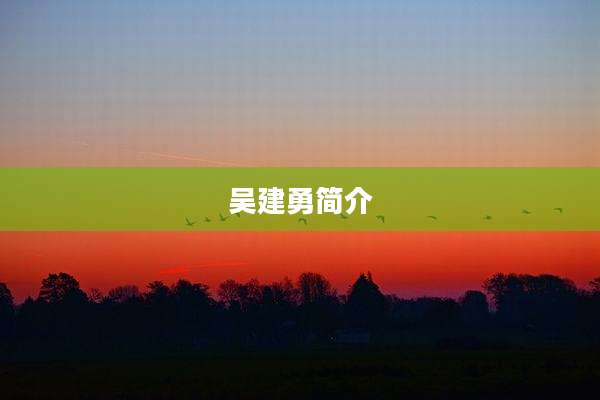 吴建勇简介