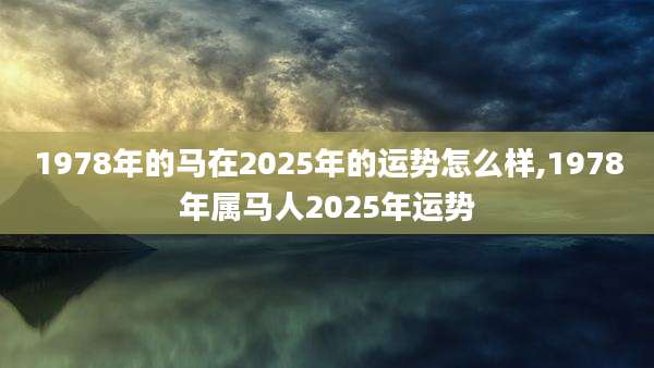 1978年的马在2025年的运势怎么样,1978年属马人2025年运势