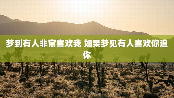梦到有人非常喜欢我 如果梦见有人喜欢你追你