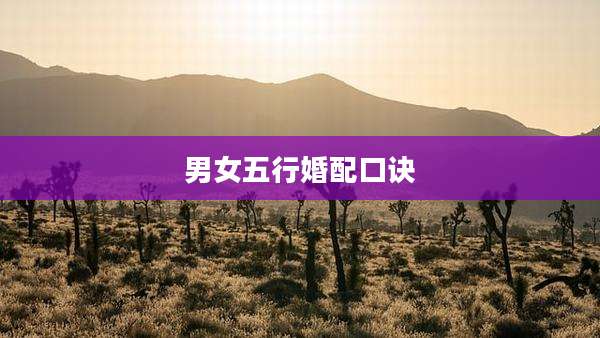 男女五行婚配口诀
