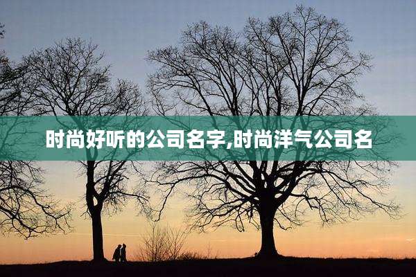 时尚好听的公司名字,时尚洋气公司名