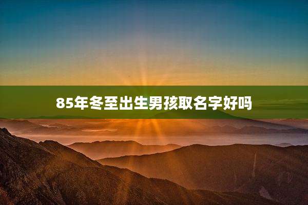 85年冬至出生男孩取名字好吗