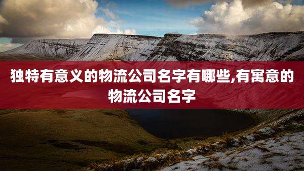 独特有意义的物流公司名字有哪些,有寓意的物流公司名字