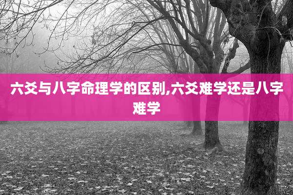 六爻与八字命理学的区别,六爻难学还是八字难学
