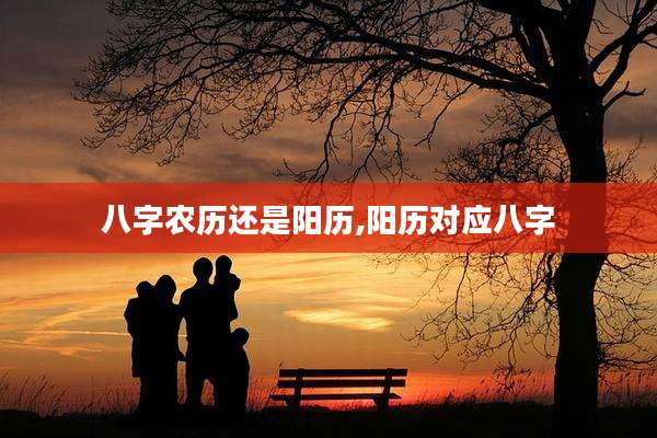 八字农历还是阳历,阳历对应八字