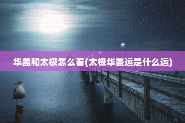 华盖和太极怎么看(太极华盖运是什么运)