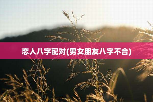 恋人八字配对(男女朋友八字不合)