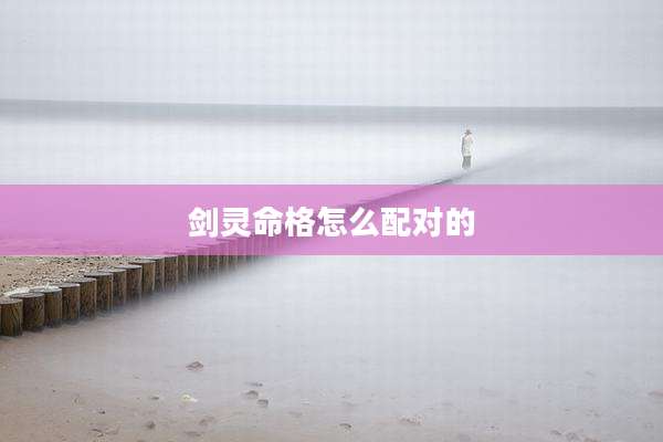 剑灵命格怎么配对的