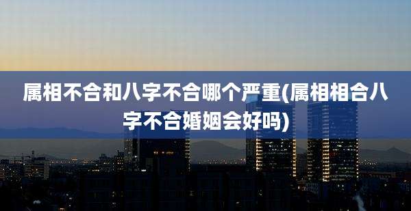 属相不合和八字不合哪个严重(属相相合八字不合婚姻会好吗)