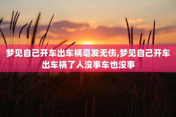 梦见自己开车出车祸毫发无伤,梦见自己开车出车祸了人没事车也没事