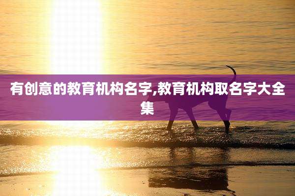 有创意的教育机构名字,教育机构取名字大全集