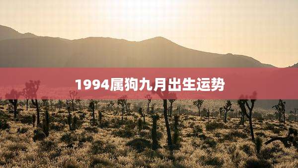 1994属狗九月出生运势