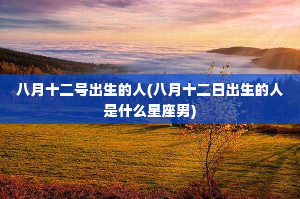 八月十二号出生的人(八月十二日出生的人是什么星座男)