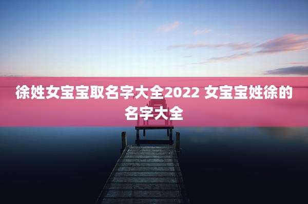 徐姓女宝宝取名字大全2022 女宝宝姓徐的名字大全