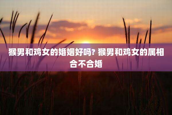 猴男和鸡女的婚姻好吗? 猴男和鸡女的属相合不合婚