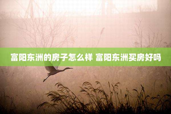 富阳东洲的房子怎么样 富阳东洲买房好吗