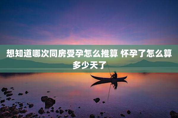 想知道哪次同房受孕怎么推算 怀孕了怎么算多少天了