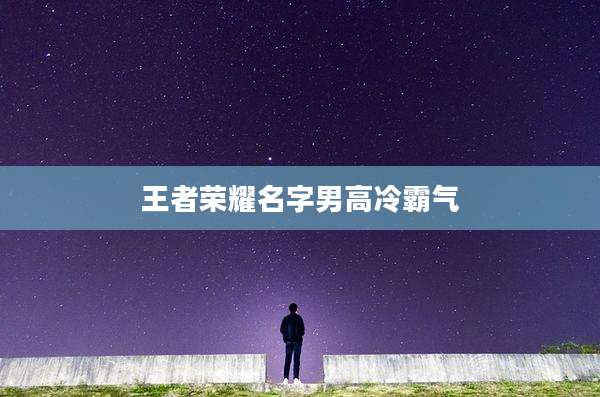 王者荣耀名字男高冷霸气