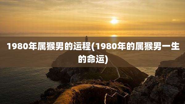 1980年属猴男的运程(1980年的属猴男一生的命运)