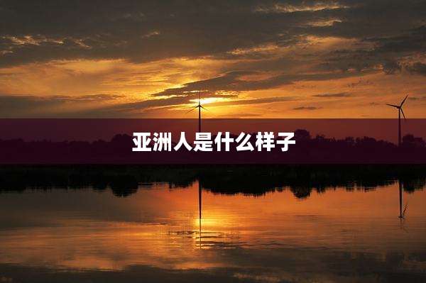 亚洲人是什么样子