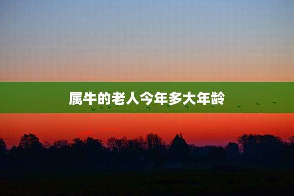 属牛的老人今年多大年龄