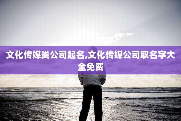 文化传媒类公司起名,文化传媒公司取名字大全免费