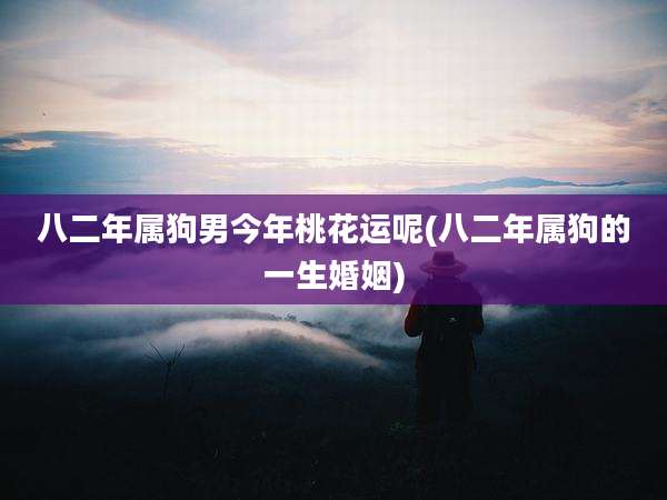 八二年属狗男今年桃花运呢(八二年属狗的一生婚姻)