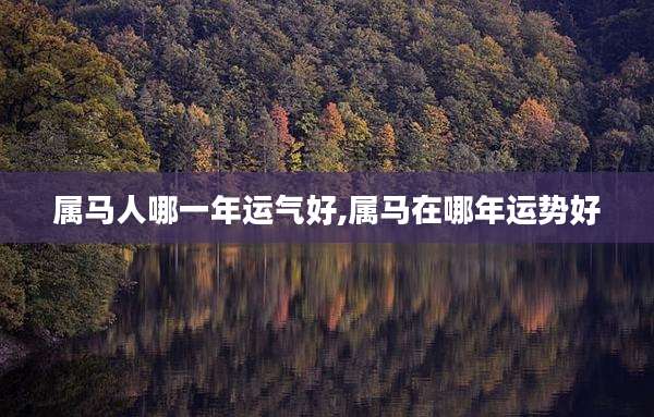 属马人哪一年运气好,属马在哪年运势好