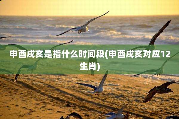 申酉戌亥是指什么时间段(申酉戌亥对应12生肖)