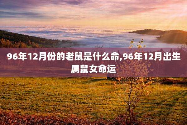 96年12月份的老鼠是什么命,96年12月出生属鼠女命运
