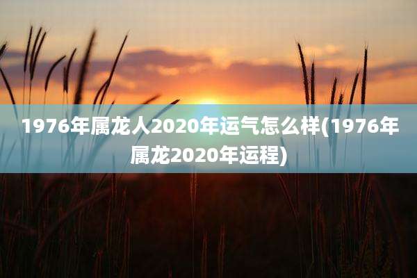 1976年属龙人2020年运气怎么样(1976年属龙2020年运程)