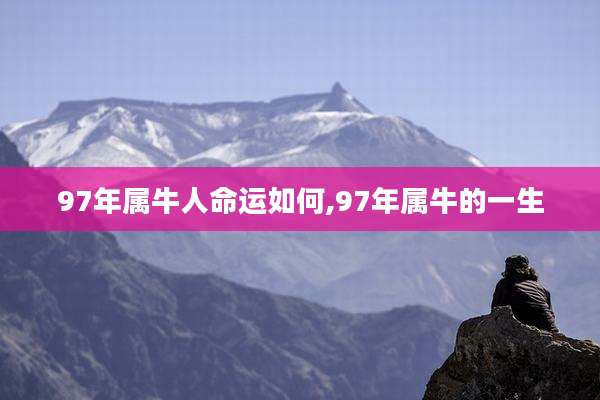 97年属牛人命运如何,97年属牛的一生