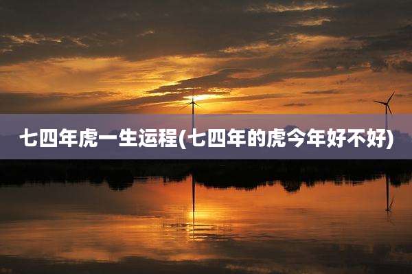 七四年虎一生运程(七四年的虎今年好不好)