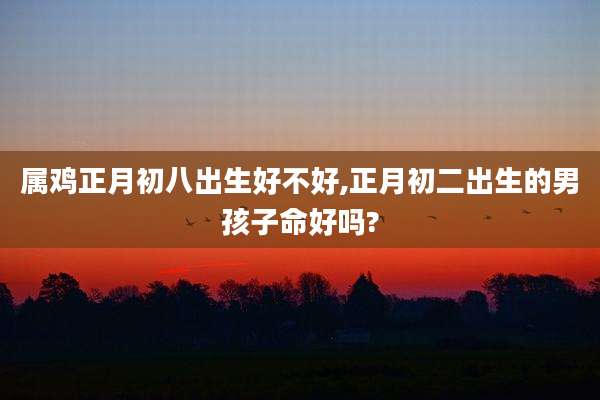 属鸡正月初八出生好不好,正月初二出生的男孩子命好吗?