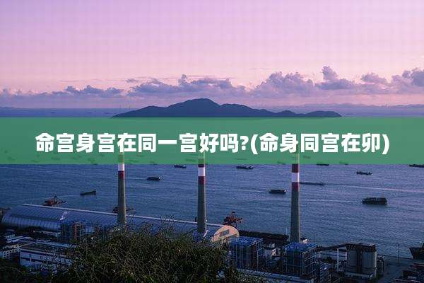 命宫身宫在同一宫好吗?(命身同宫在卯)