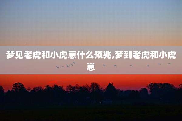 梦见老虎和小虎崽什么预兆,梦到老虎和小虎崽