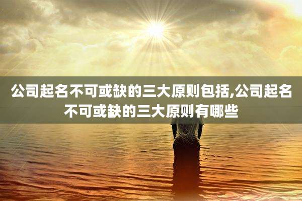 公司起名不可或缺的三大原则包括,公司起名不可或缺的三大原则有哪些