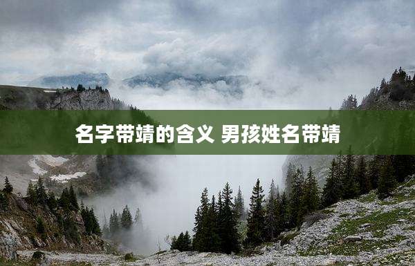 名字带靖的含义 男孩姓名带靖