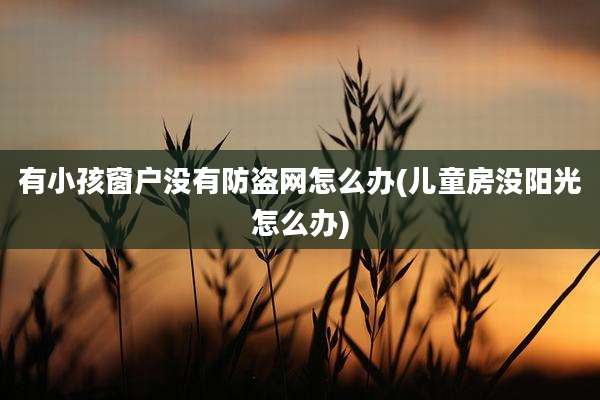 有小孩窗户没有防盗网怎么办(儿童房没阳光怎么办)