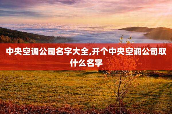 中央空调公司名字大全,开个中央空调公司取什么名字