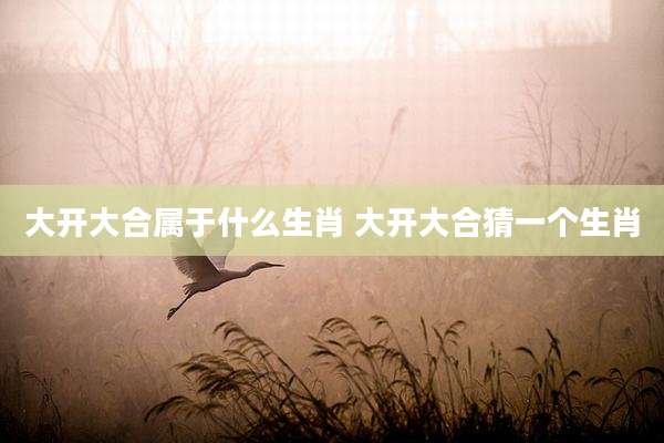 大开大合属于什么生肖 大开大合猜一个生肖
