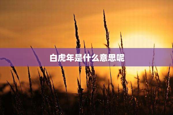 白虎年是什么意思呢